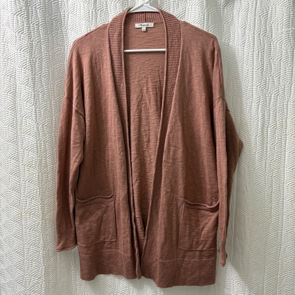 Madewell Sweaters - Madewell Women's Cardigan Sweater‎ Rose Pink Size L Open Front Pockets